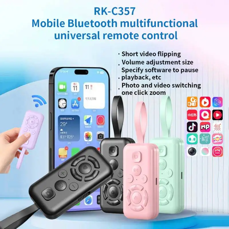 ل Tik Tok سماعة لاسلكية تعمل بالبلوتوث المحمول Selfie كسول الموسيقى فيديو التحكم عن بعد الهاتف المحمول وحدة تحكم بلوتوث لجميع آيفون