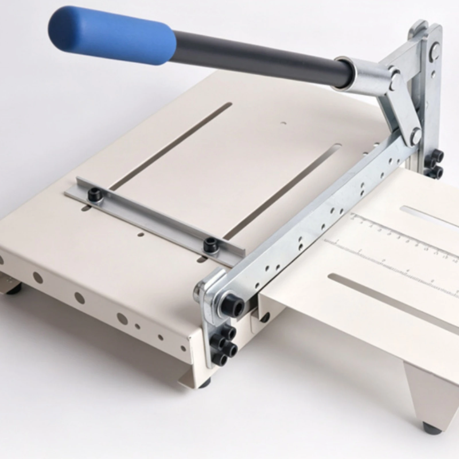 Manual Desktop Lever Cutter Hand-Operated Cutter with Adjustable Alignment Rails Flat Material Shear for Electronics Technicians