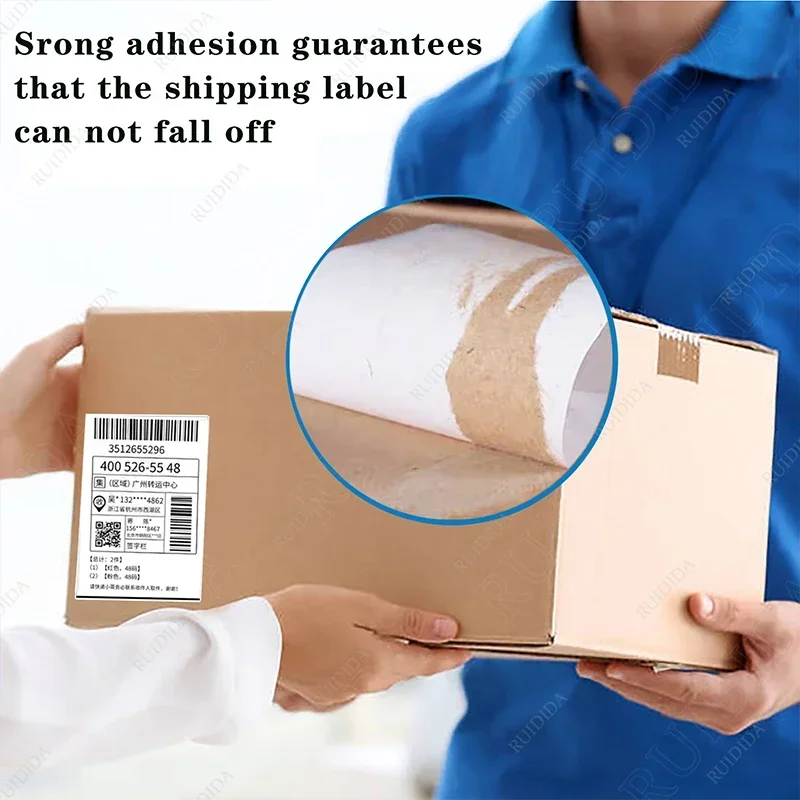 Thermal Label Paper Inkless No Carbon Band Folded Thermal Shipping Label Shipping Barcode Sticker100x100mm/100x150mm/76x130mm