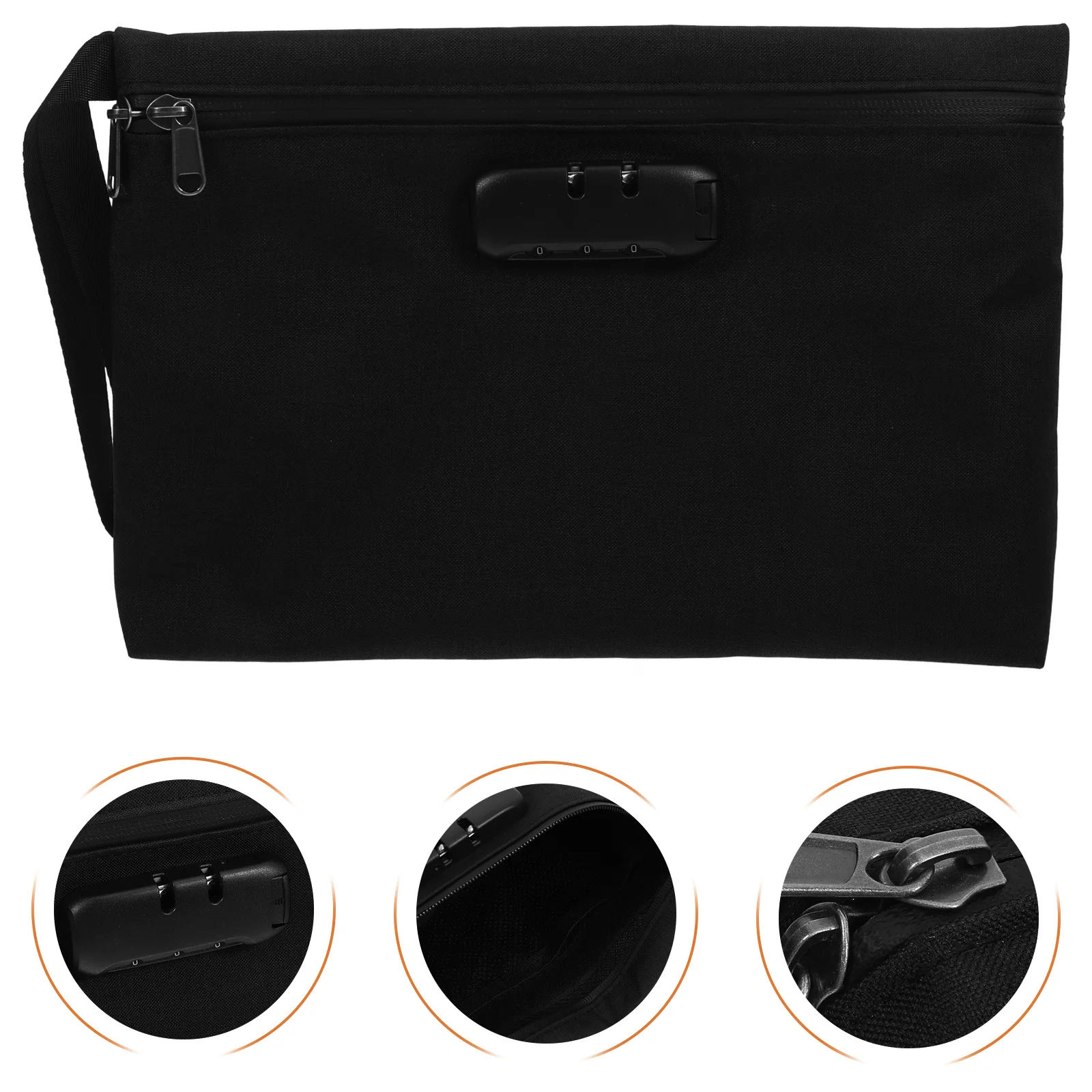 

Portable Lockable Bag Splashproof Secure Storage Pouch A4 Files Cash Phone Tablet Credit Cards Locking Wallet for Valuables