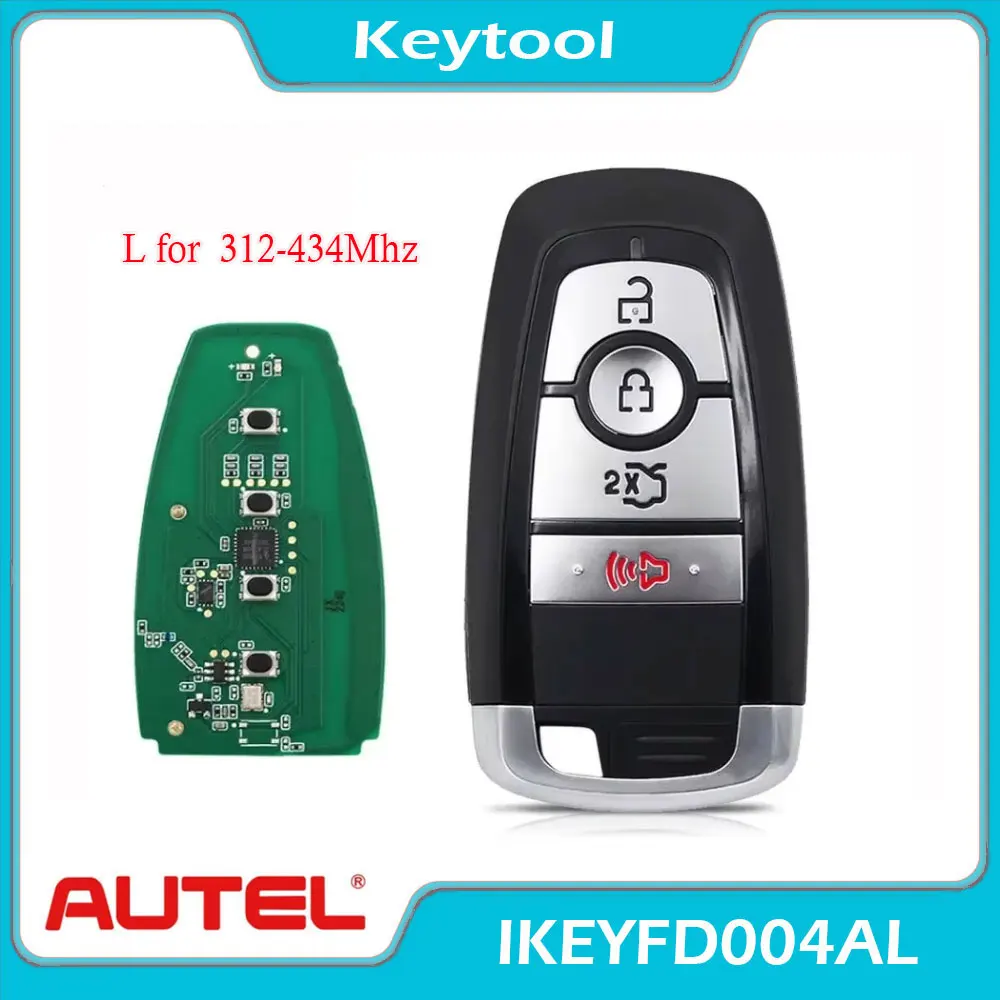 Autel IKEYFD004AL Universal Smart Remote Key 4 Buttons for Ford FD004AL 315/433MHz for Autel Smart Key for KM100 IM508 IM608