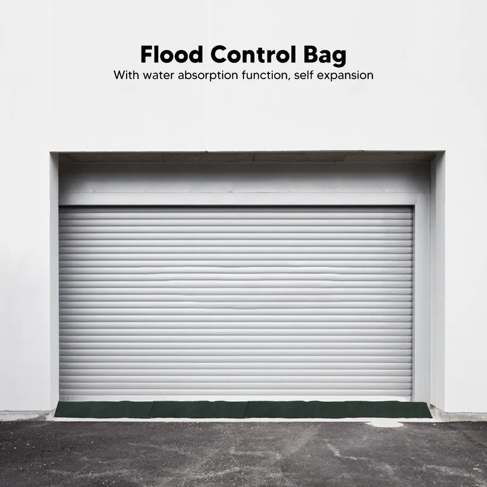 4PCS Canvas Flood Protection Sandbag Gree Long Sandbag Tube 4ft X 6 in with Elastic Band Flood Barrier Sandbag