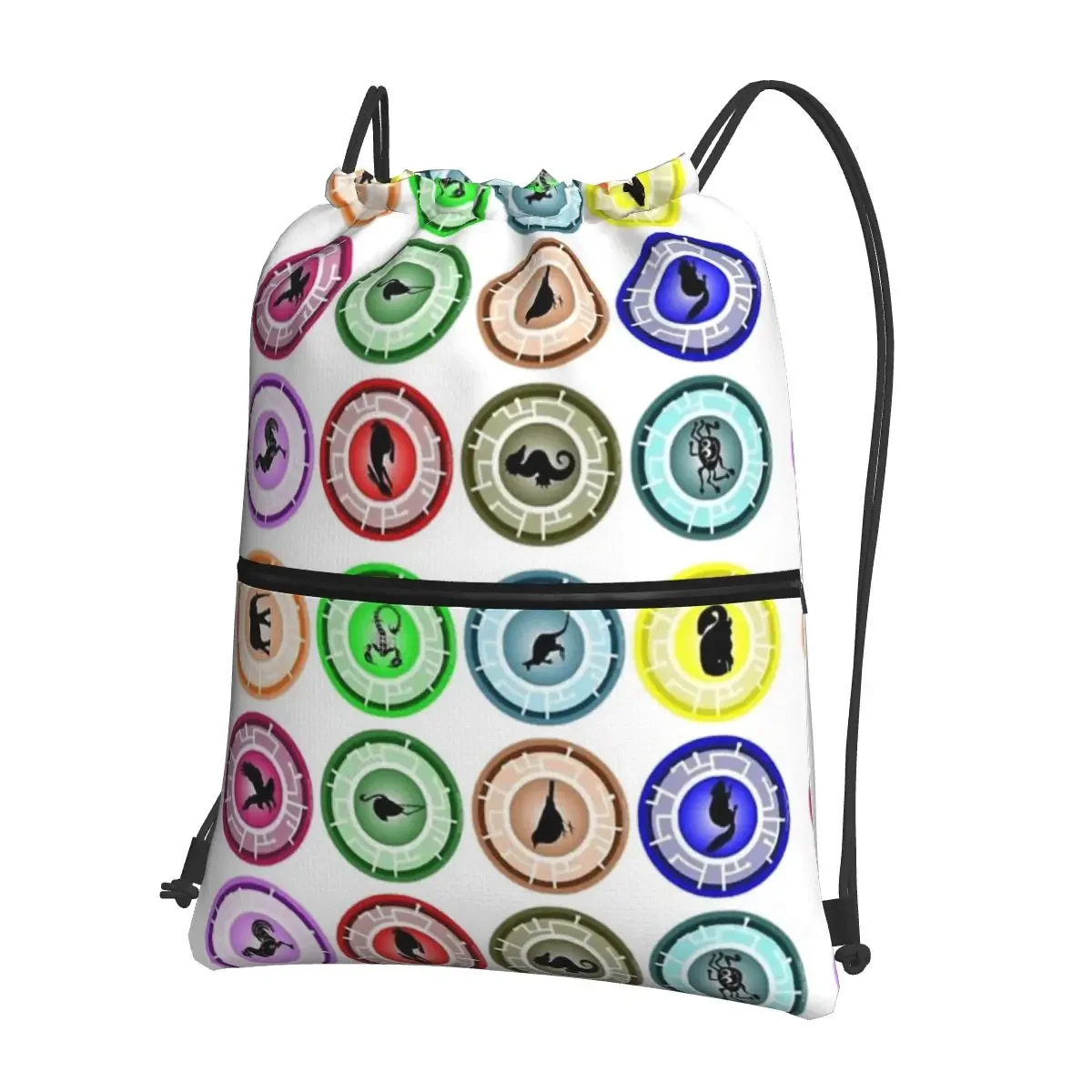 Kratts-mochila portátil con cordón para estudiantes, bolso multifunción de bolsillo para artículos diversos, escuela