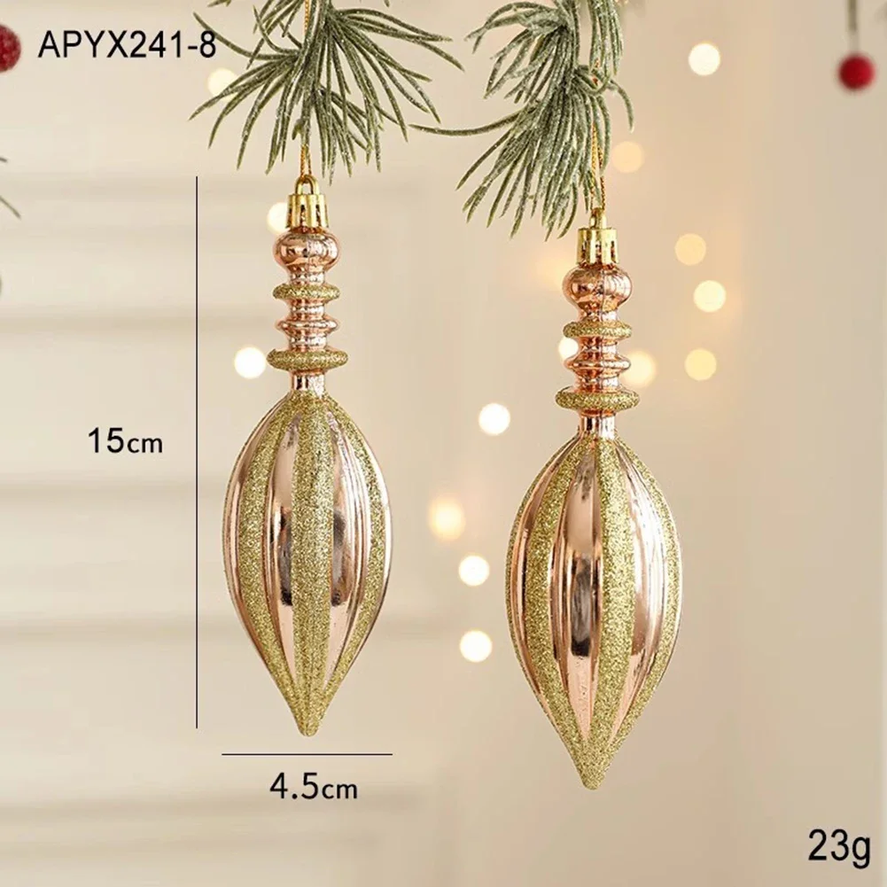 

2pcs Christmas Tree Hanging Pendant Candy Cane Pine Cone Ornament Set Christmas Home Decoration 2025 Navidad New Year