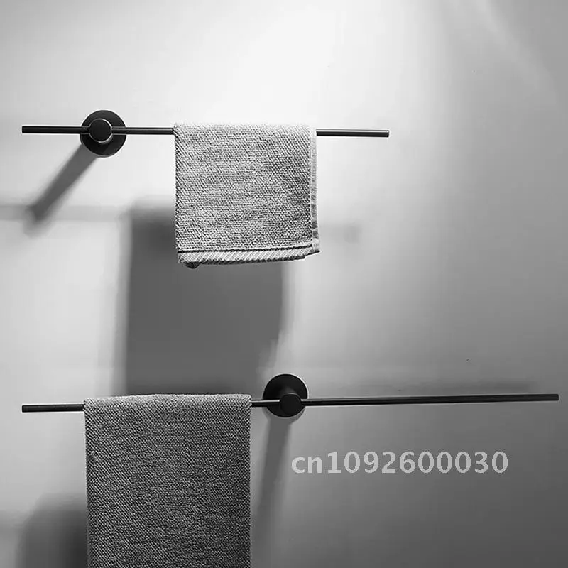 

Black/Brushed Gold 304 Stainless Steel Bathroom Wall Bar Shower Towel Rack Towel Mounted Single Rod Hanging Towel Mobile Rack