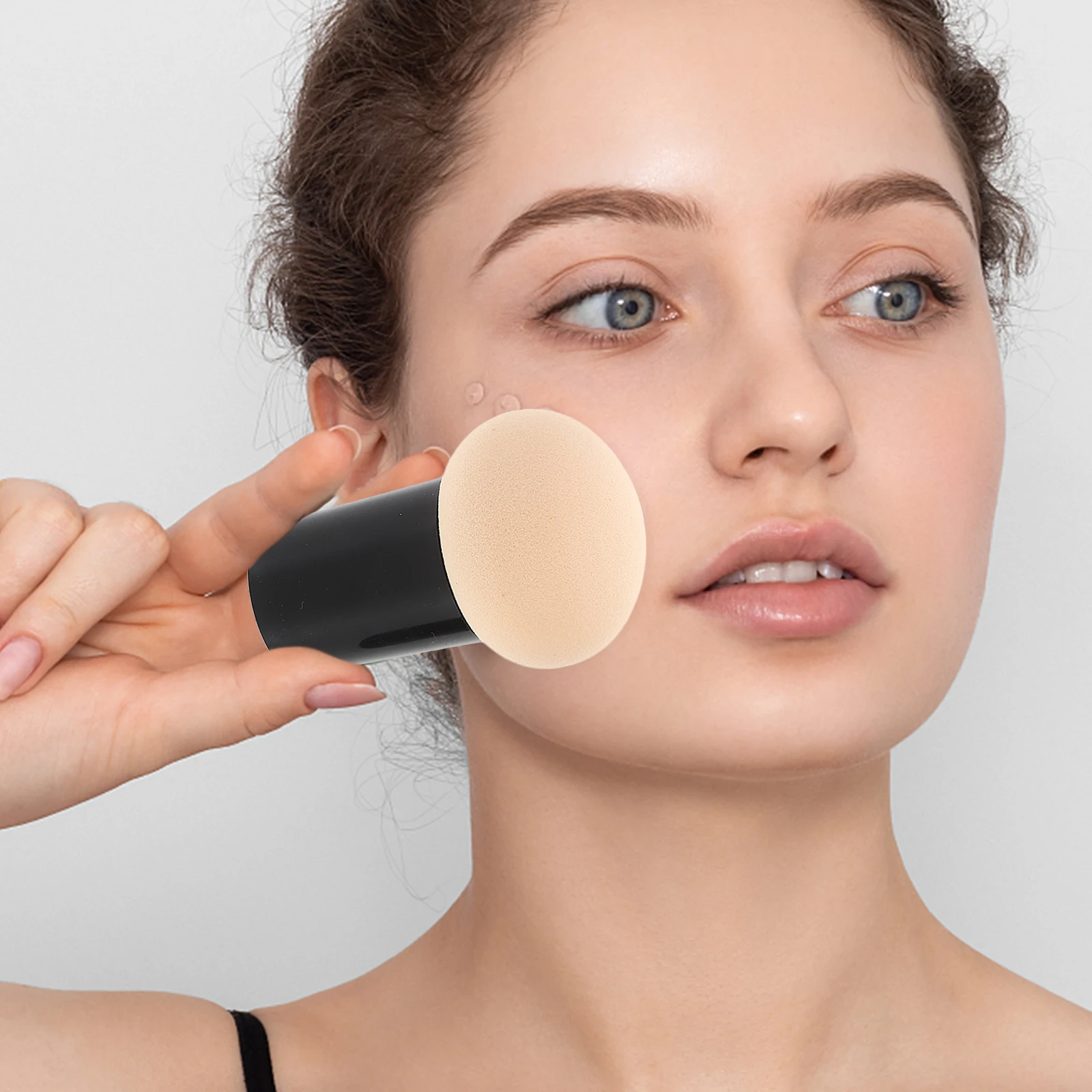 

2Pcs Makeup Sponge PU PP Soft Powder Puff for Women Daily Foundation Cream Concealer Blush Highlighter Portable Compact