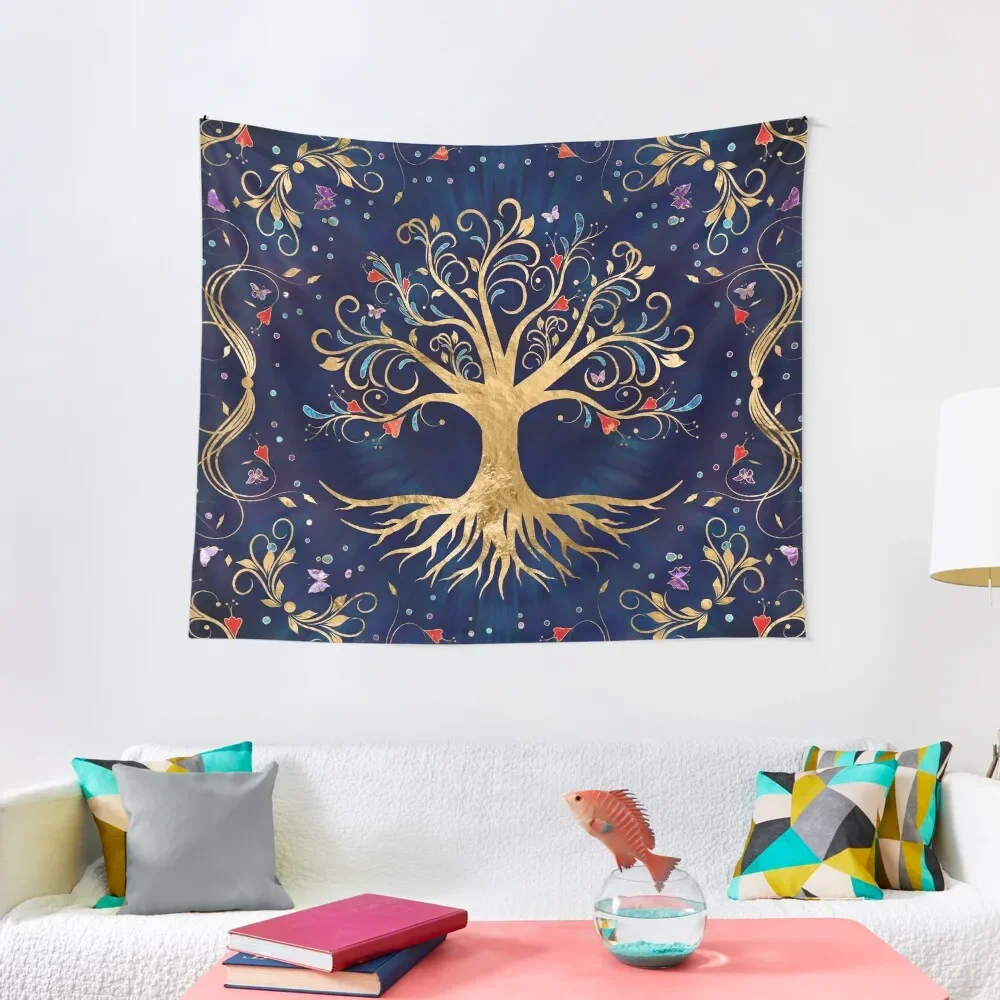 Colorful Tree of Life - Yggdrasil Tapestry Nordic Home Decor Korean Room Decor Tapestry