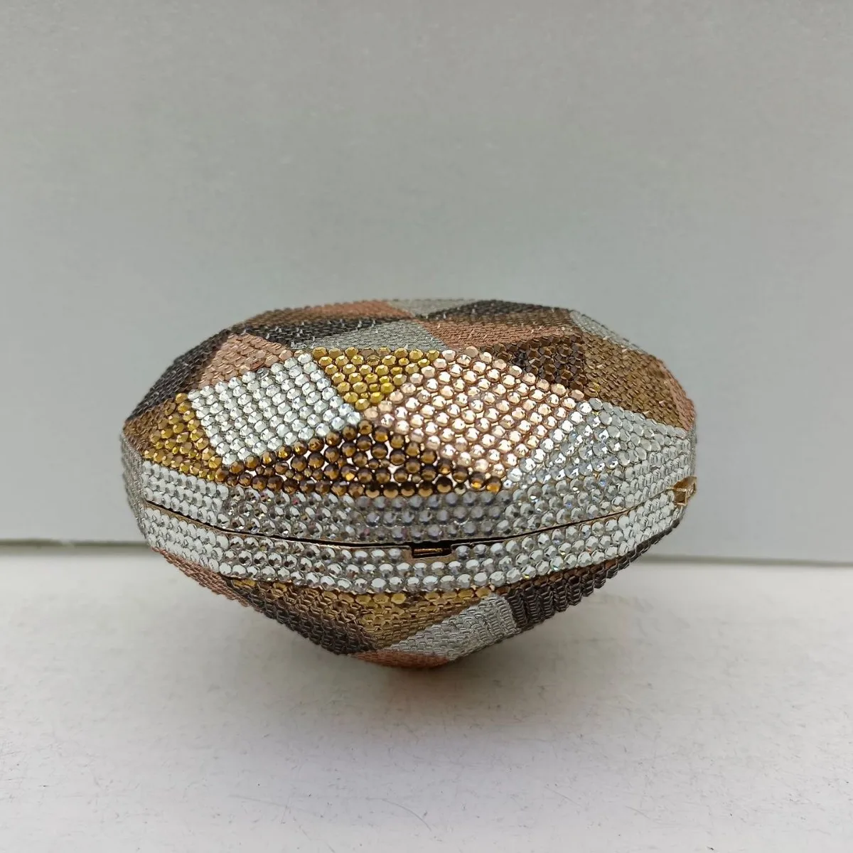 Flat Bottom Full Unique Diamond Enlaid Dinner  Empty Metal Hard Box