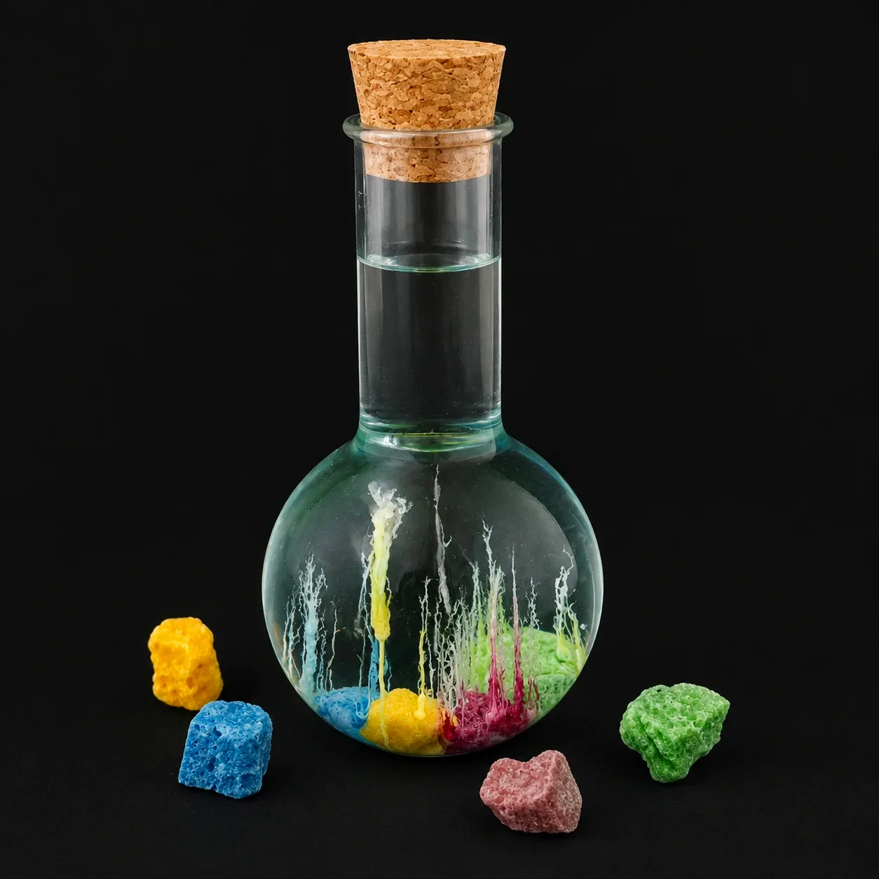 New DIY Magic Garden Sodium Silicate Growth Stones Kit, Crystal Garden Science Experiment for Home Decor, Plastic Material