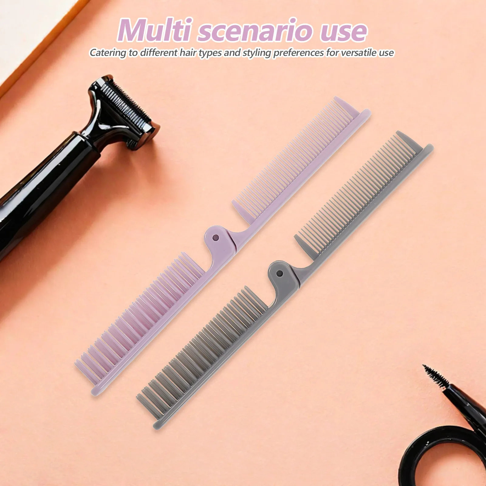 

9Pcs Folding Travel Hair Brush Comb Dual Wide Fine Teeth Portable Compact Foldable Mini Comb for Women Men on-The-Go Styling