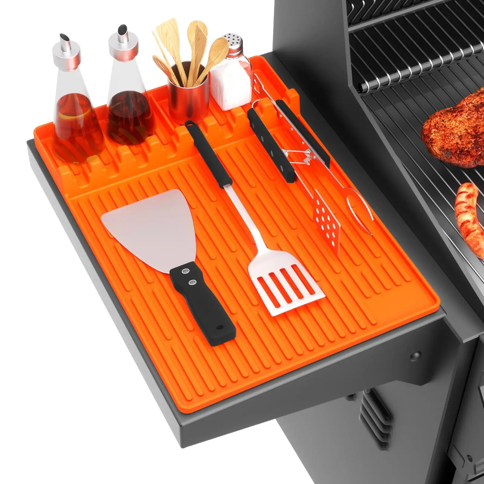 حصيرة أدوات صينية من السيليكون لبلاكستون، مقاس 16 بوصة × 11.5 بوصة، سهلة التنظيف ومقاومة للحرارة وغير لاصقة ومضادة للانزلاق، ملحقات صينية #1