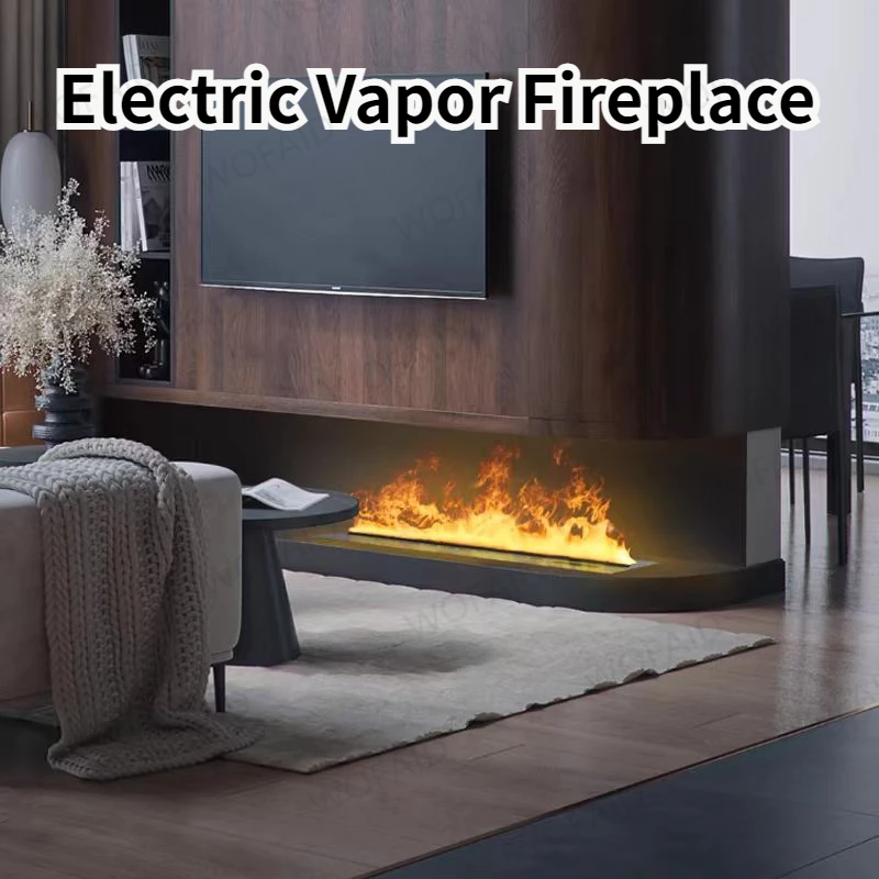 

Water Vapor Fireplace with Humidifier Flame Recessed Electric Fireplace with Touch Remote App Control Time for Home Office Hotel