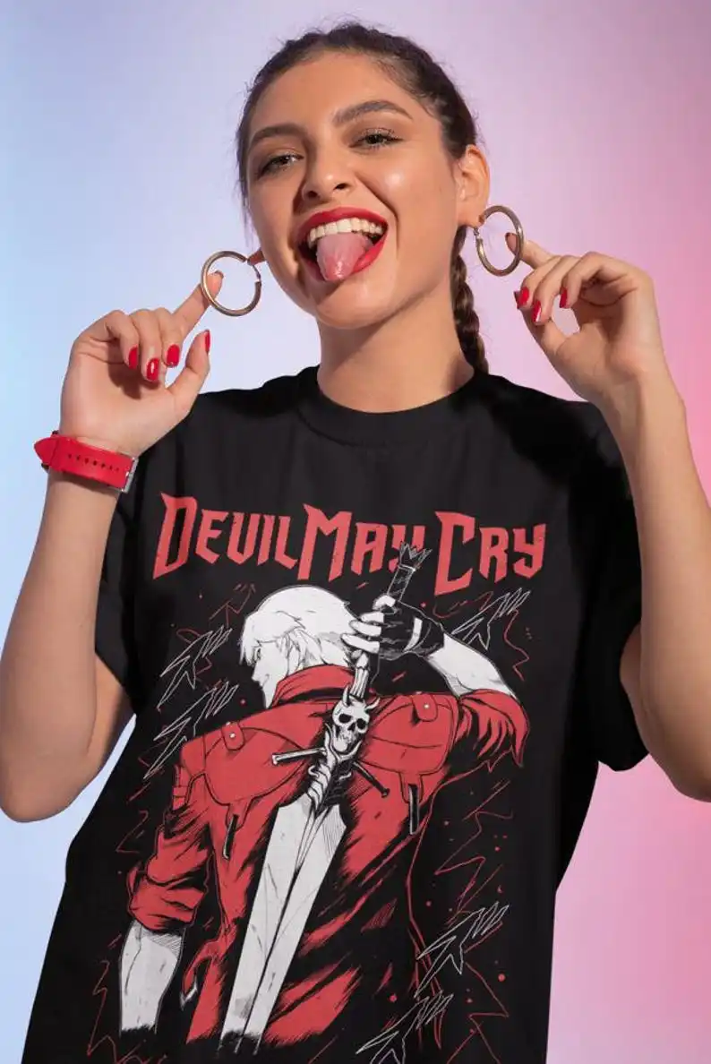 Dante Shooting DMC Premium Unisex T-shirt, May Cry DMC3 Premium Unisex T-shirt
