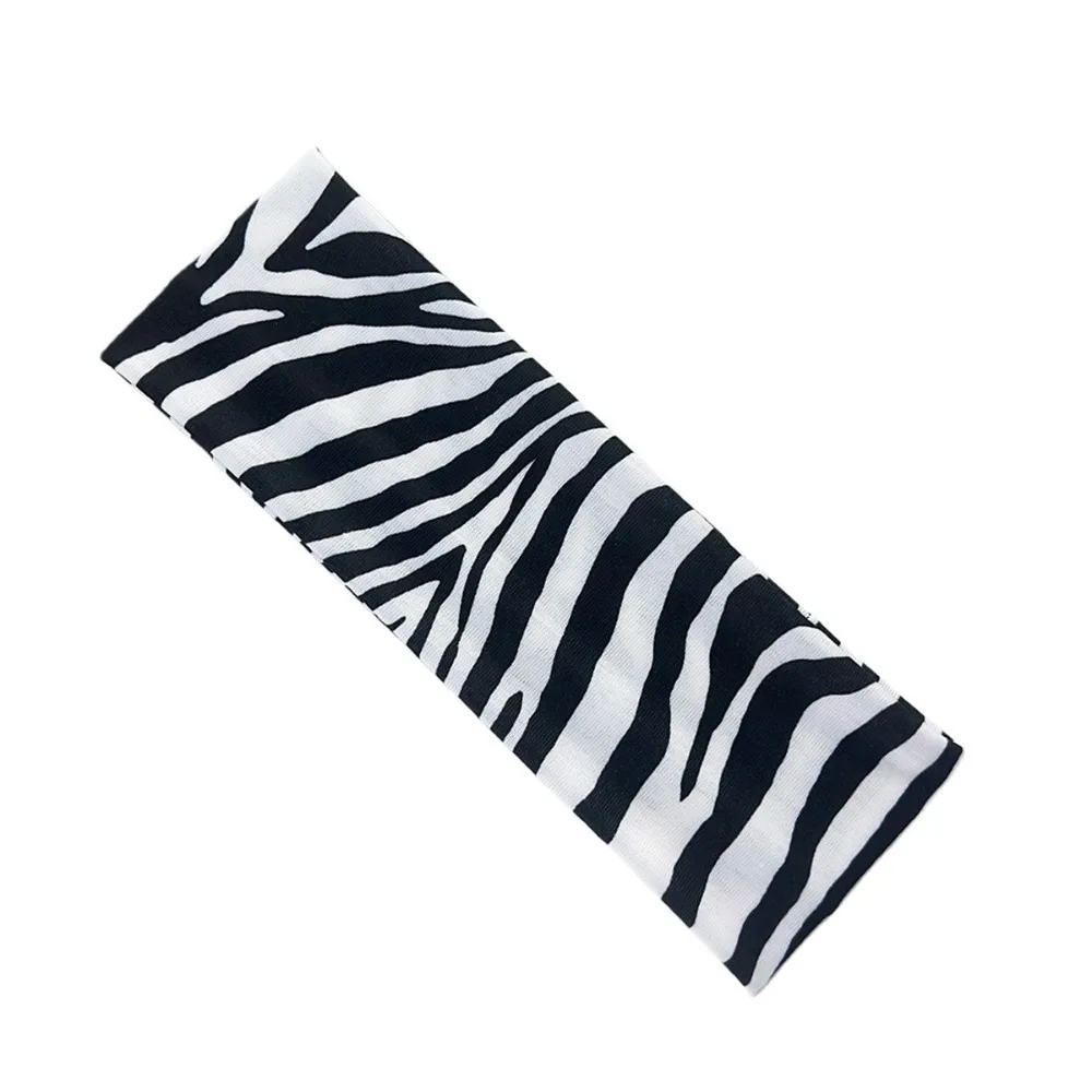 New High Elasticity Zebra-print Headband Wide-brimmed Sweat Absorbing Yoga Headband Striped Printed Wide Brim Headband Yoga