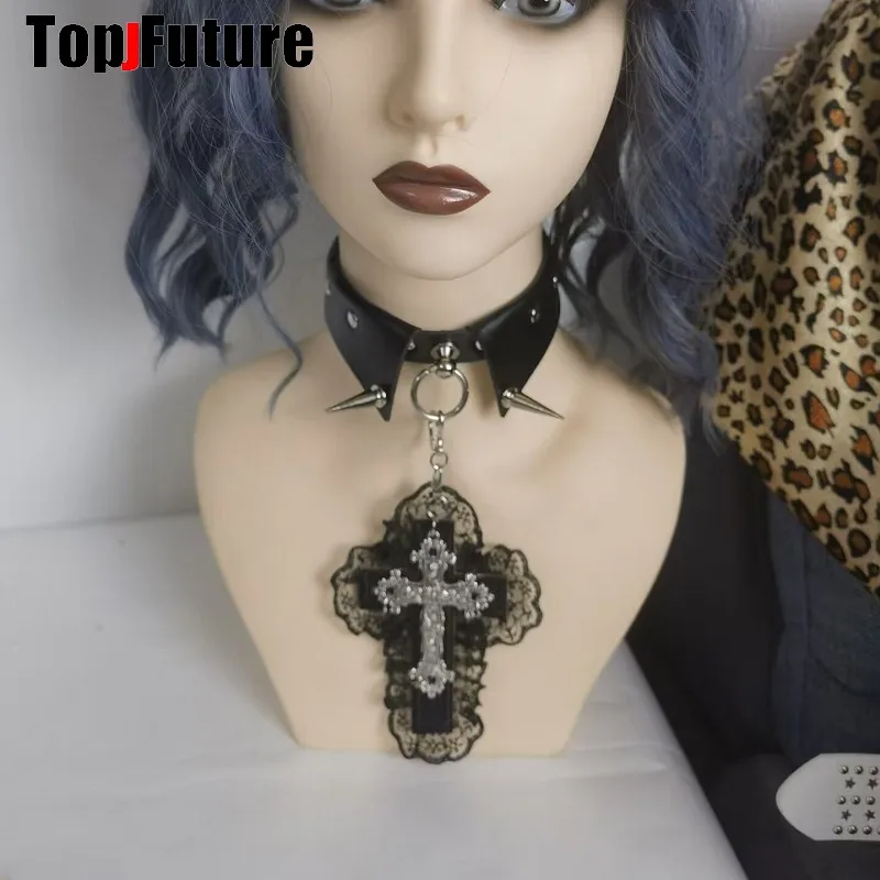 Collier Punk Gothique Personnalisé Harajuku pour Femme, Streetwear, Sous-Culture, Épices Y2K, Ras du Cou en Cuir, Pointes Revit