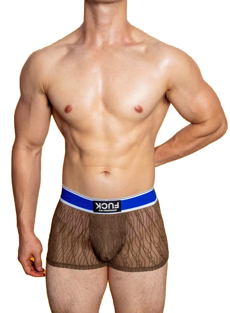 

Мужское нижнее белье с буквенным принтом, сетчатые кружевные трусы, дышащие Молодежные трусы