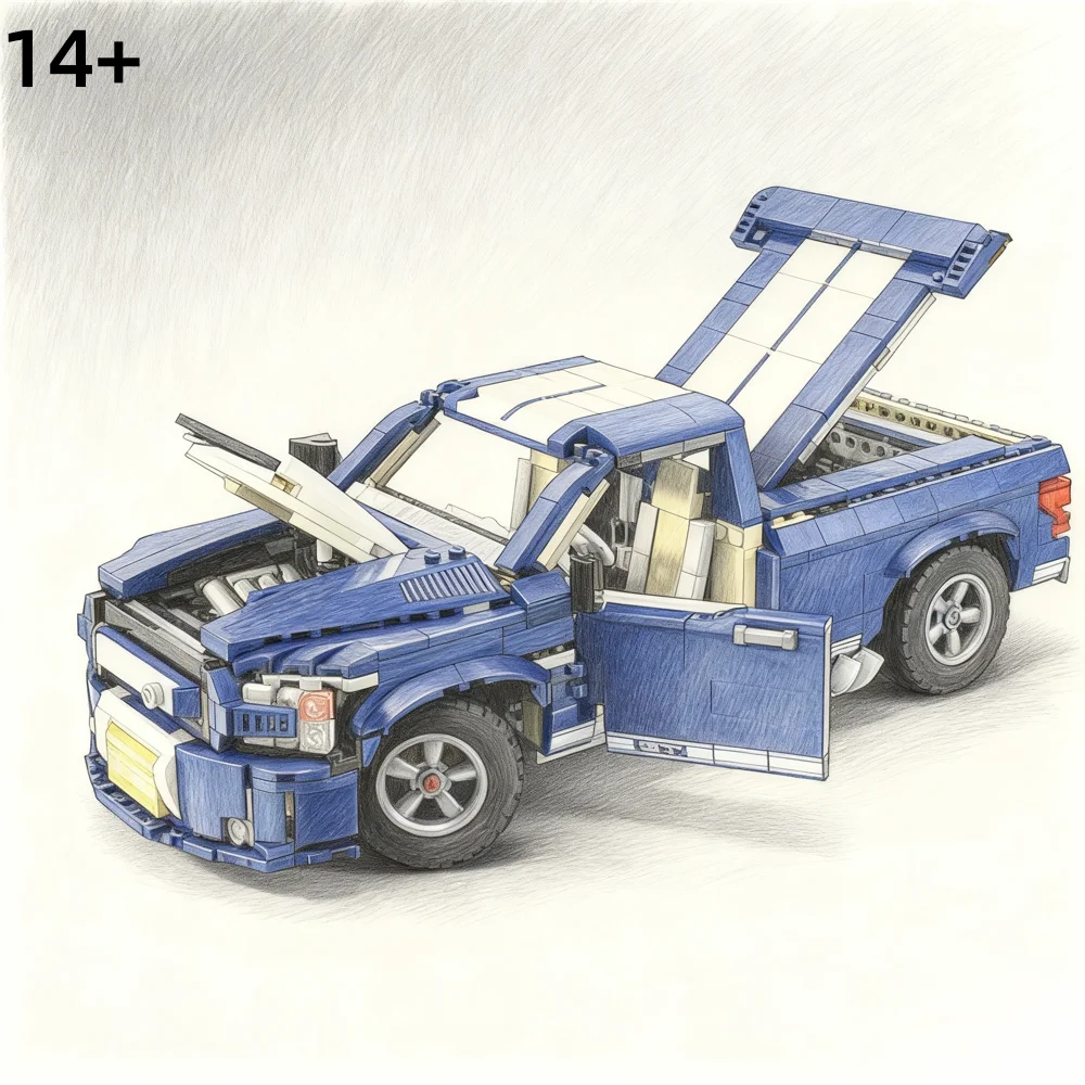 2026 جديد شاحنة صغيرة F-150 سوبر الأفعى نموذج بنة تجميعها الطوب لعب الأولاد الاطفال هدايا عيد الميلاد عيد الميلاد #2