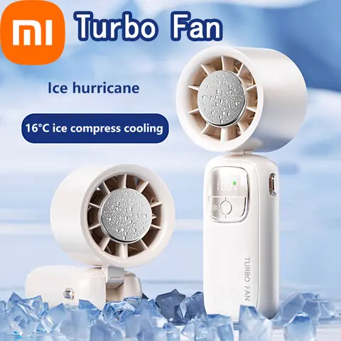 Xiaomi Turbine Handhållen Fläkt 100 Nivåer Höghastighets USB Utomhus Bärbar Hopfällbar Halvledarkylning Höghastighets Minifläkt 10 best sales höghastighetsfläkt - №2