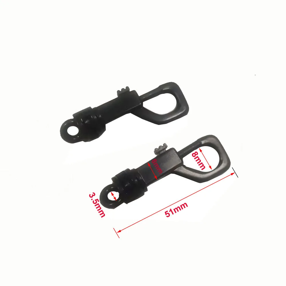 50 Pcs 51mm 2Inch Black POM Plastic Spring Snap Clip Hooks Backpack Carabiner Swivel Snap Hook Paracord Strap Hooks