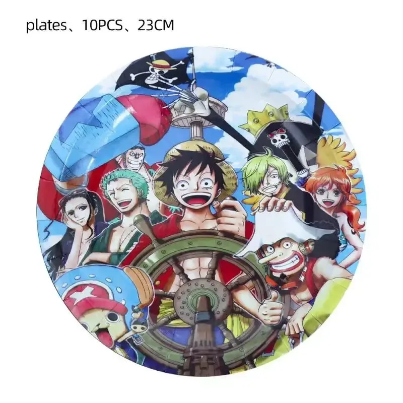 One Pieced Luffy Party Supplies Children's Birthday Party Decoration and Table Accessories Dining Cup Plate Party DIY Toy Gifts