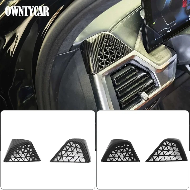 For BMW X5 X6 X7 G05 G06 G07 2023-2025 ABS Carbon Fiber Car Dashboard Side Air Outlet Decorative Frame Sticker Car Accessories