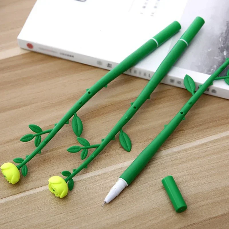 Rose Blume Gel Stifte Silikon schwarze Tinte Schule Schreib werkzeuge Wohnkultur Malerei Zeichnung Stift Schul bedarf Büro zubehör