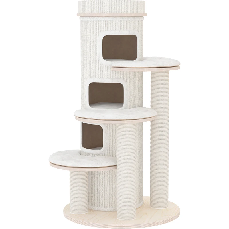 Cat Tree House Climbing Frame Cute Luxury Purple Large Cat Trees And Scratcher Sisal Wood Pet Cat Tree Tower