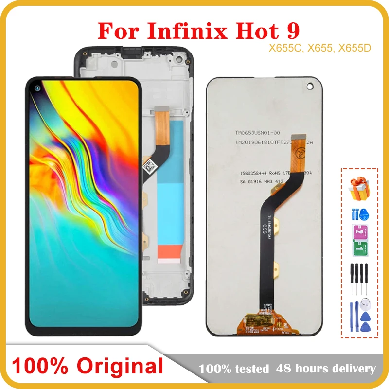 6.6'' Original LCD For Infinix Hot 9 X655F Display Assembly Digitizer Touch Screen For Infinix Hot 9 X655C X655 X655D LCD