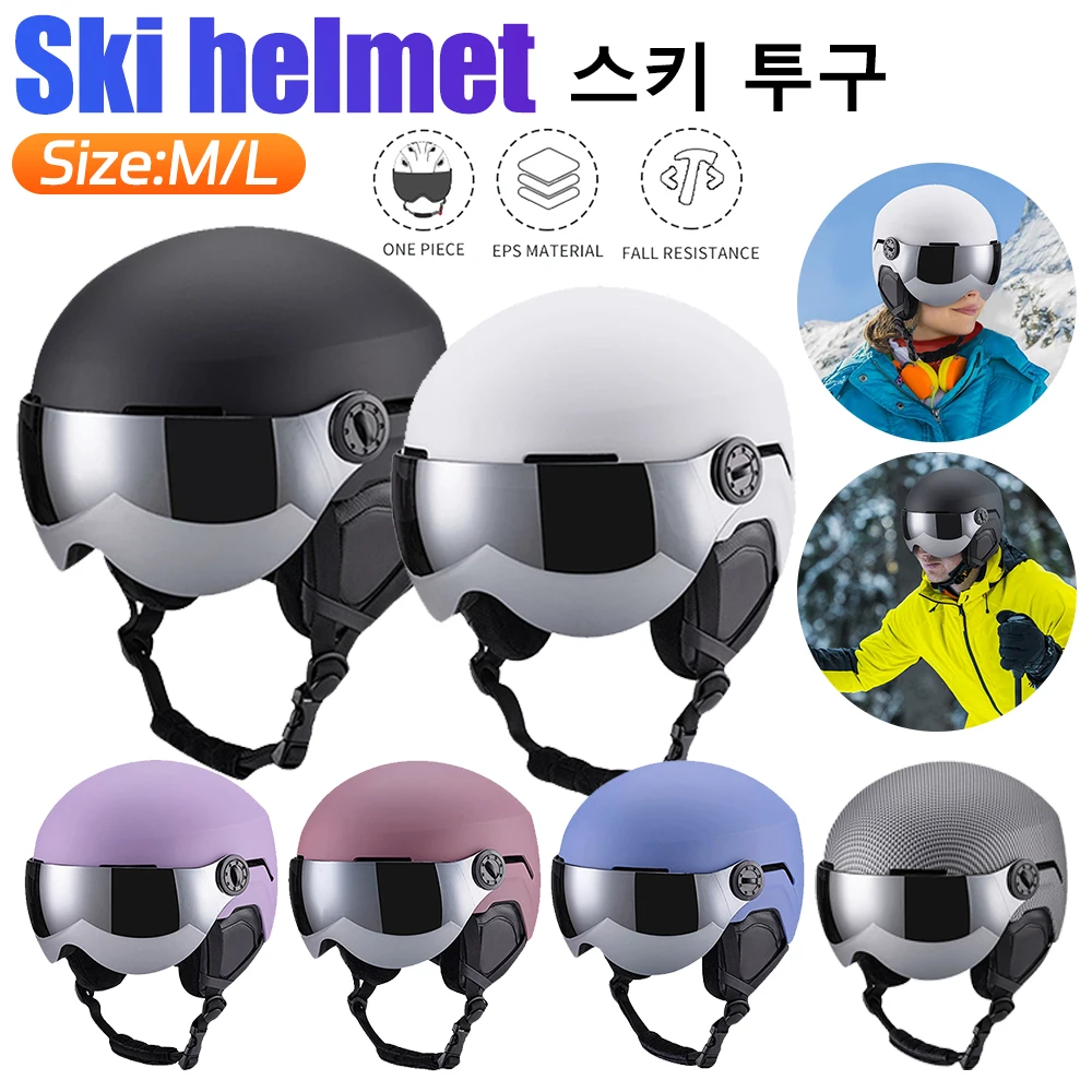 Ski Helmet Unisex Snow Helmets with Goggles Skateboard Helmet 7 Vents Ski Protective Helmet Shockproof for Outdoor Sports