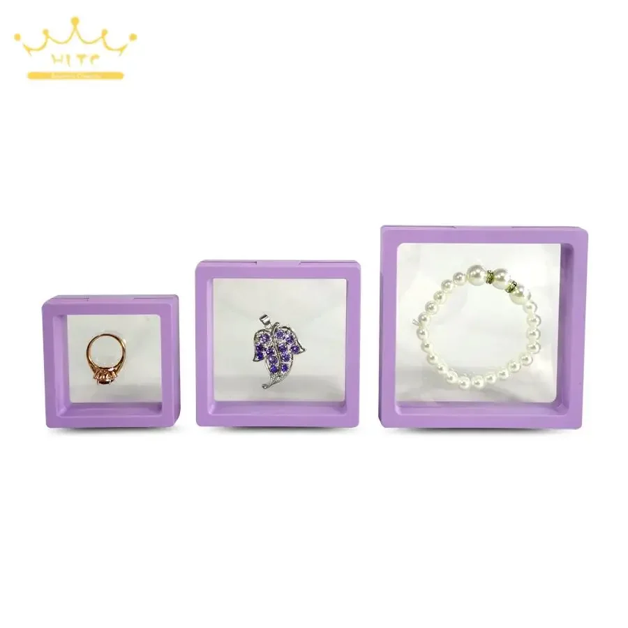

Purple Blue Pe Jewelry Storage Dustproof Box 10Pcs/lot Christmas Party Gift Packaging Supplies Ring Necklace Diamond Holder