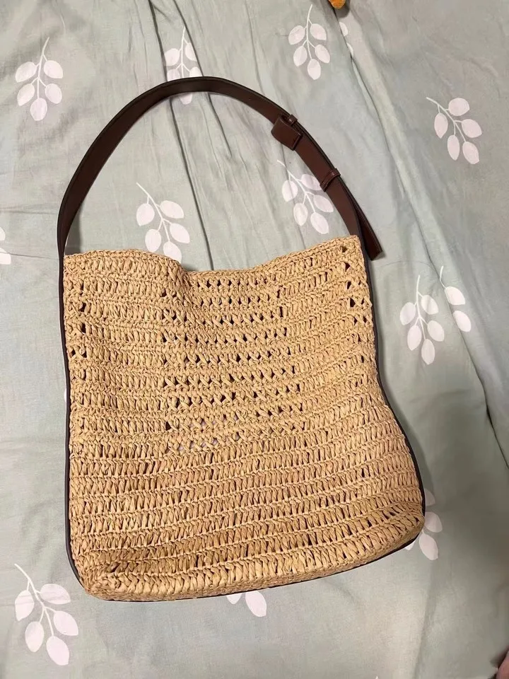 Casual Large Capacity Straw Tote Bag Designer Hollow Woven Women Shoulder Bags Summer Beach Handbags with Small Purses 2025