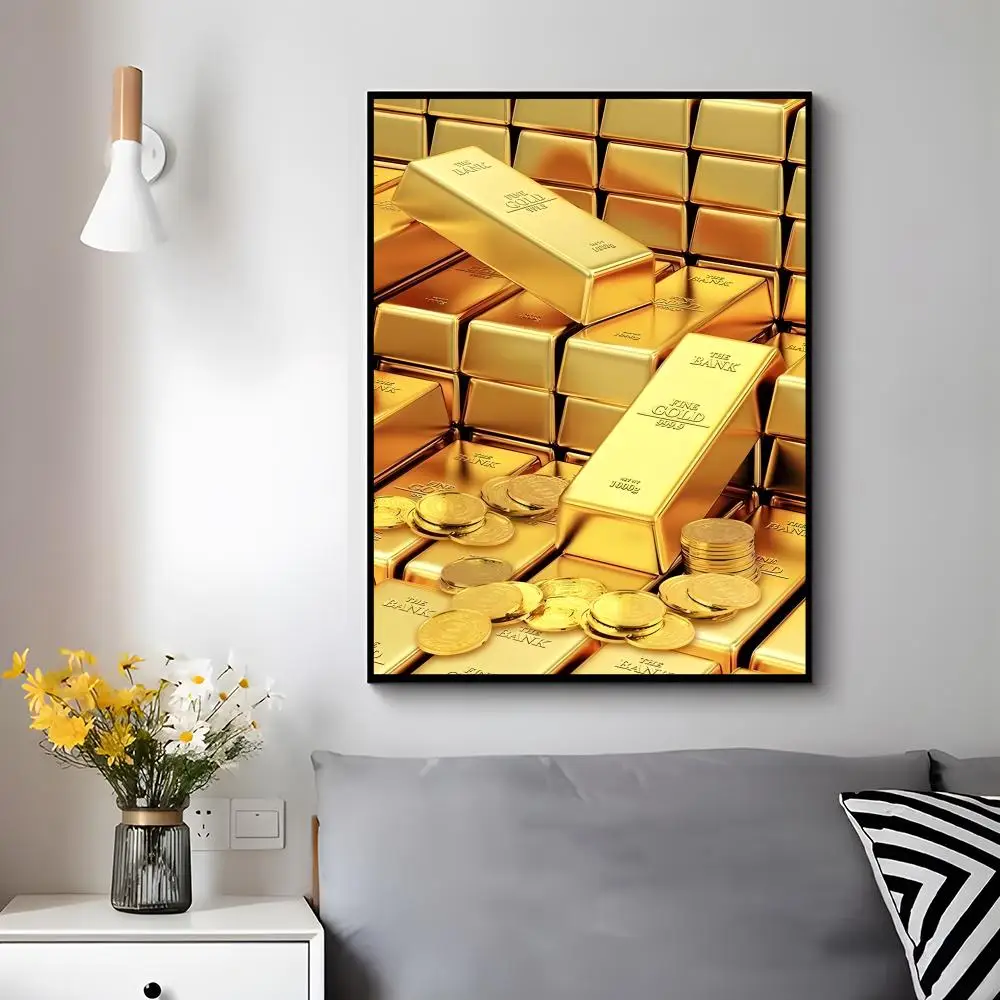 Precious Metal Gold Poster Trendy Aesthetic Wall Decor for Dorm & Bedroom