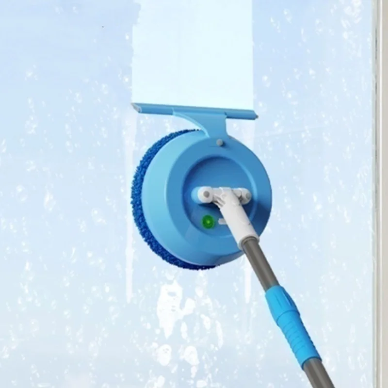Wet Dry Electric Window Cleaner Retractable Telescopic Glass Cleaning Tool For Ceiling