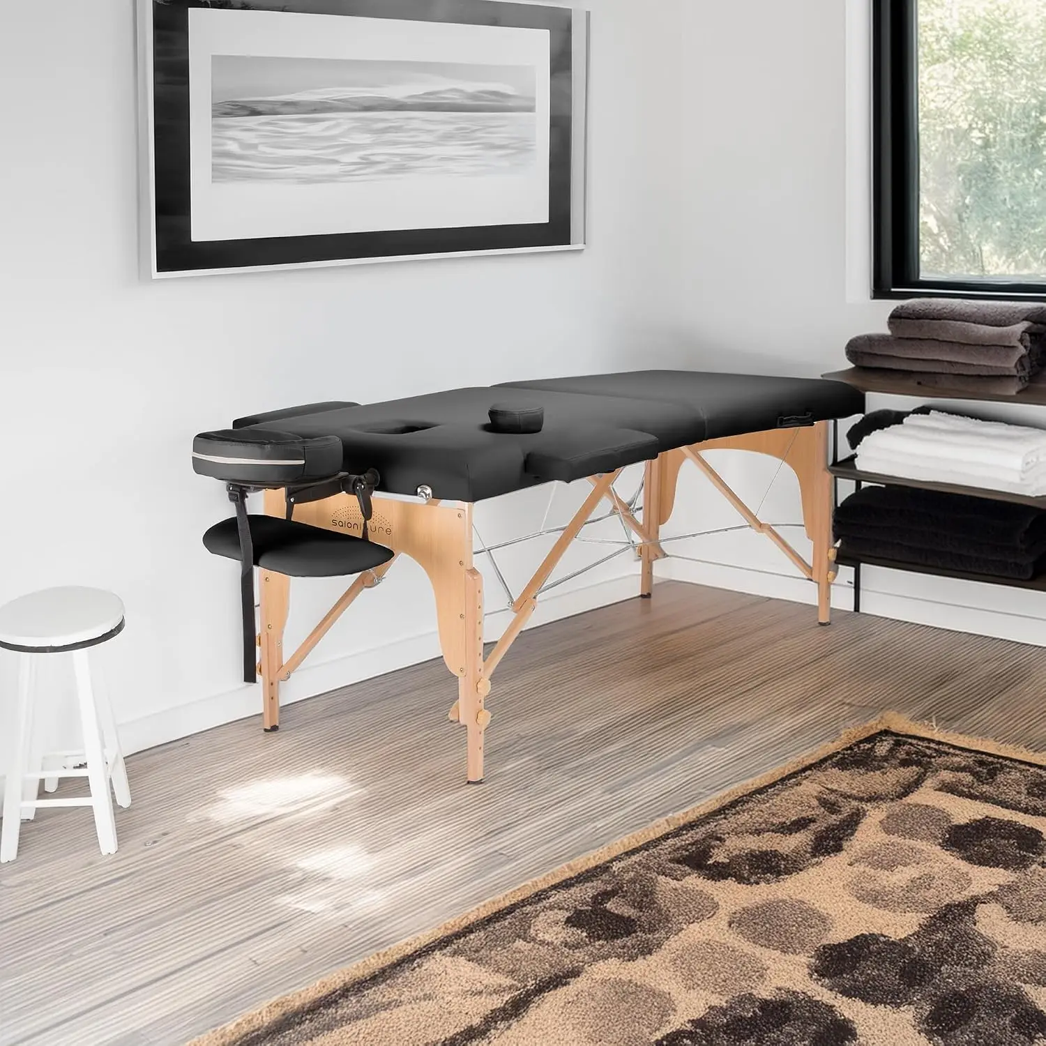 Professional Portable Folding Massage Table with Carrying Case - Black