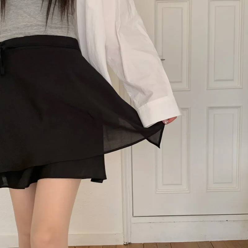 Korean Summer New Style French Sweet Waist Bow Versatile Mini Skirt Fashionable Transient Youthful Women's Skirts
