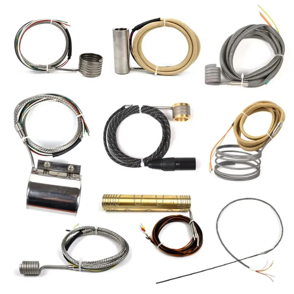 

Customized Hot Runner Brass Pipe Heater Pressed in Brass Coil Nozzle Heater With J K Thermocouple
