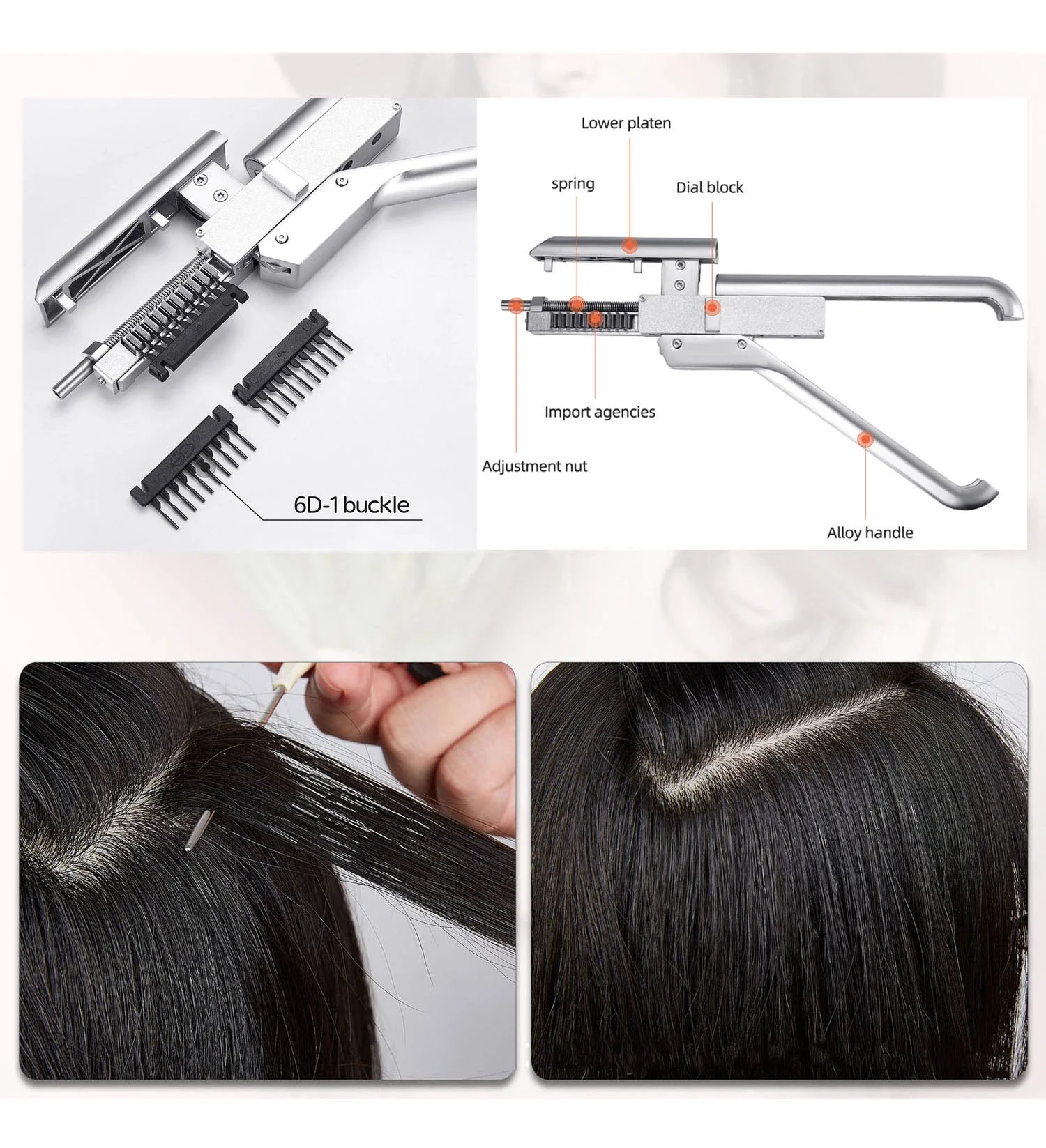 Machine d'extension de cheveux 6D, outils d'extension de cheveux 6D-1, fourniture de salon, extension de cheveux pleine tête de 30 à 60 min