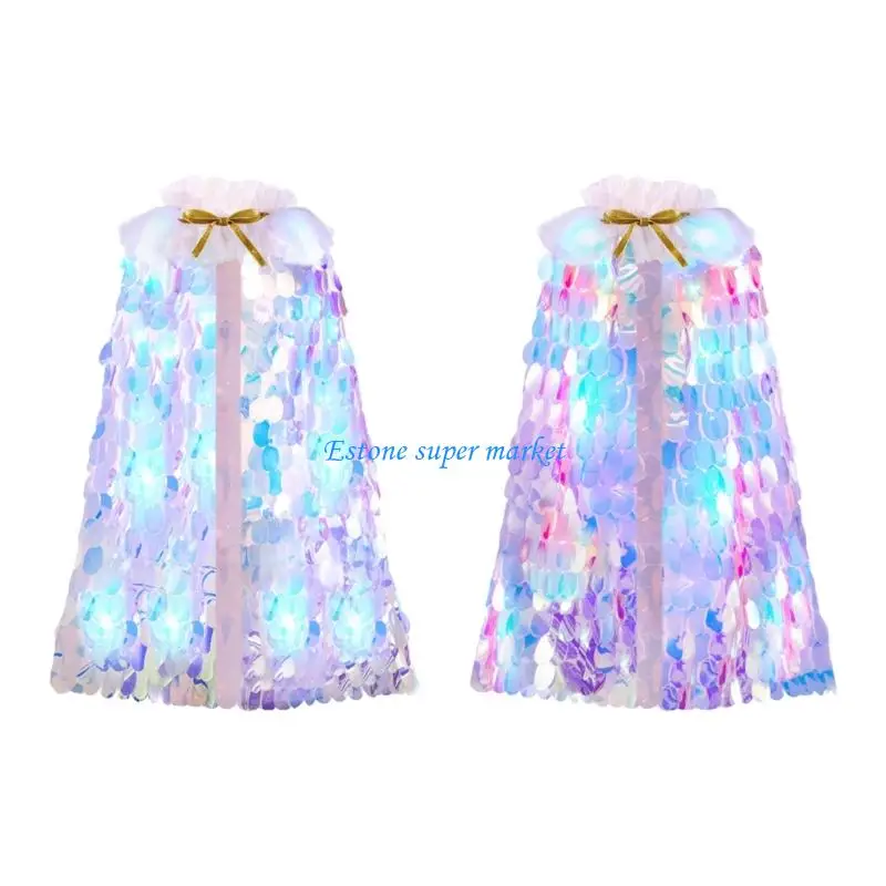 

090B Double Layer Princess LED Light Up Comfortable for Girls Multiple Occasion Like Birthday Halloween Dress Up Event