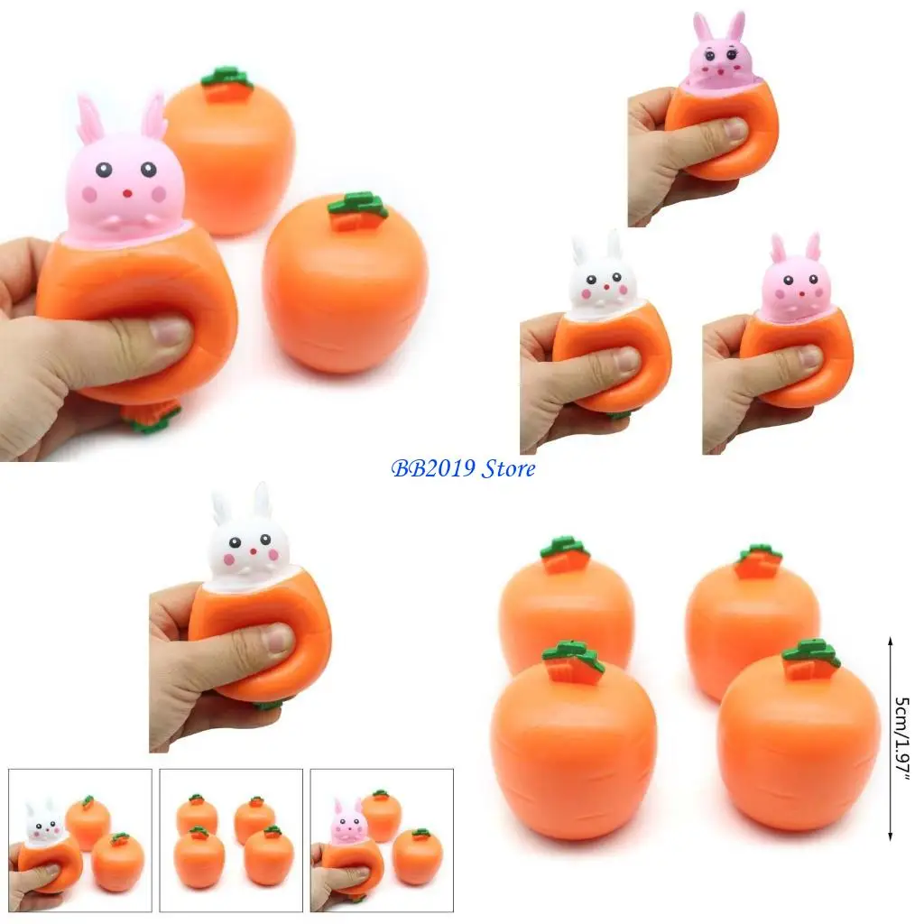 Q0KB Knijpbare TPR-speelgoed Cartoon Konijn Knijpbeker Speelgoed Grappig Cadeau Bureau Decor