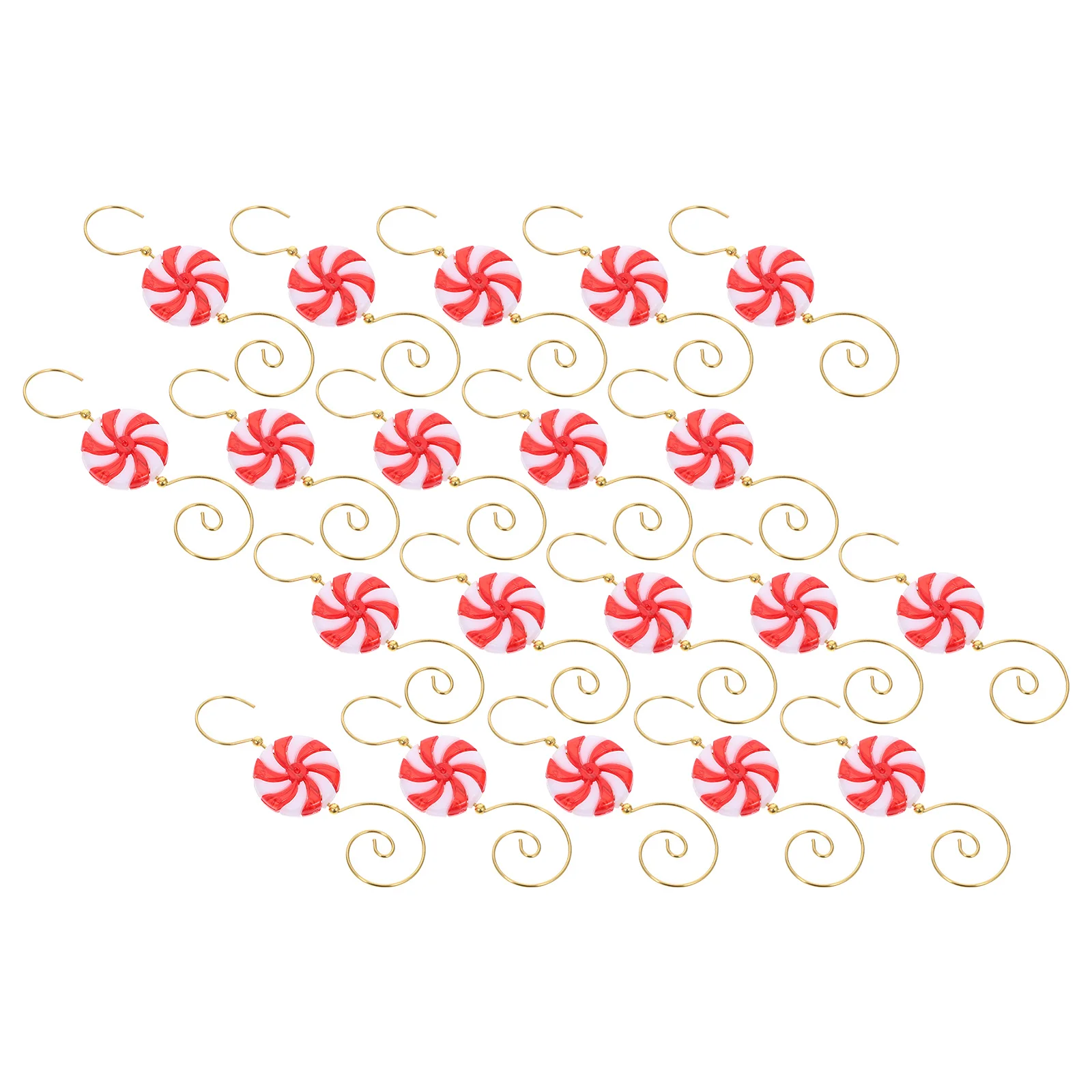 

20pcs Xmas Iron Christmas Ornament Decorative Hanging Small Pothook Christmas Tree Accessories Supplies