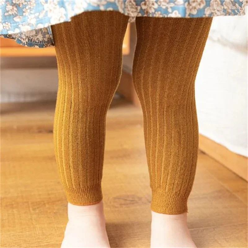 

Children's Knitted Leggings – Solid Color Soft Tights for Baby Girls & Boys 0-6Y, Spring Wear Cotton Pants