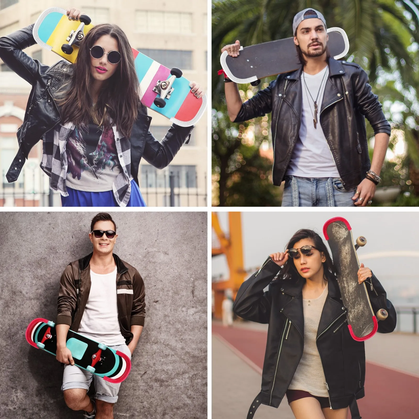 

4Pcs Skateboard Edges Protection Anti-Collision U Shape Protective Strip Easy Install Deck Guard Skateboard Accessory