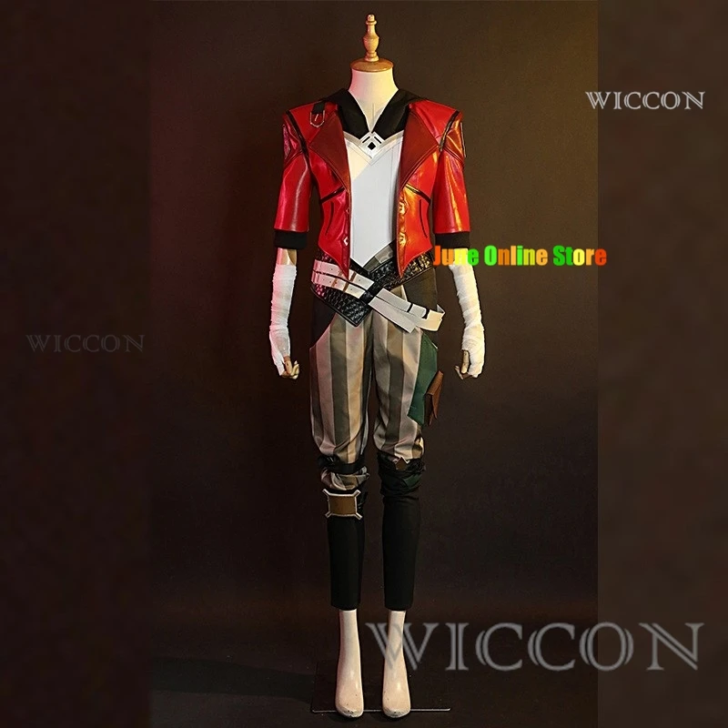 Vi Acrane Cosplay LOL Costume Game Arcane Vi Cosplay Wig Outfits Halloween Carnival Suit With Nose Ring Halloween Costume