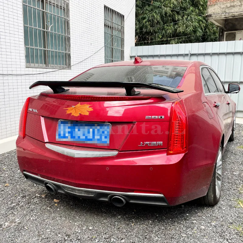 

For Cadillac ATS L CT4 CT6 Sedan Spoiler ABS Plastic Carbon Fiber Look Car Trunk Sports Rear Wing Decorate Body Kit Accessories