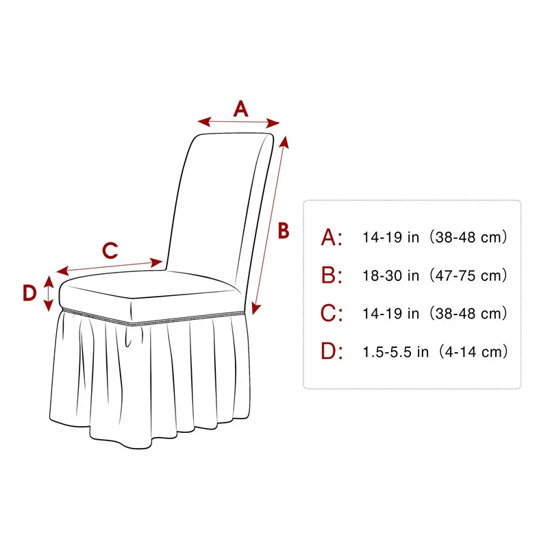 1pc Seersucker Chair Cover For Dining Room Banquet Chair Slipcover Stretch Chair Cover with Skirt Elastic Wedding Chair Decor