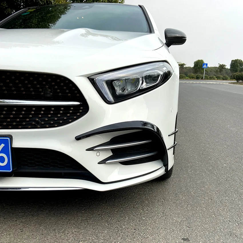 For Mercedes A Class W177 A180 A200 A220 A35 AMG 2019-2022 Front Bumper Side Air Vent Trim Fog Light Intake Hood Frame Canard