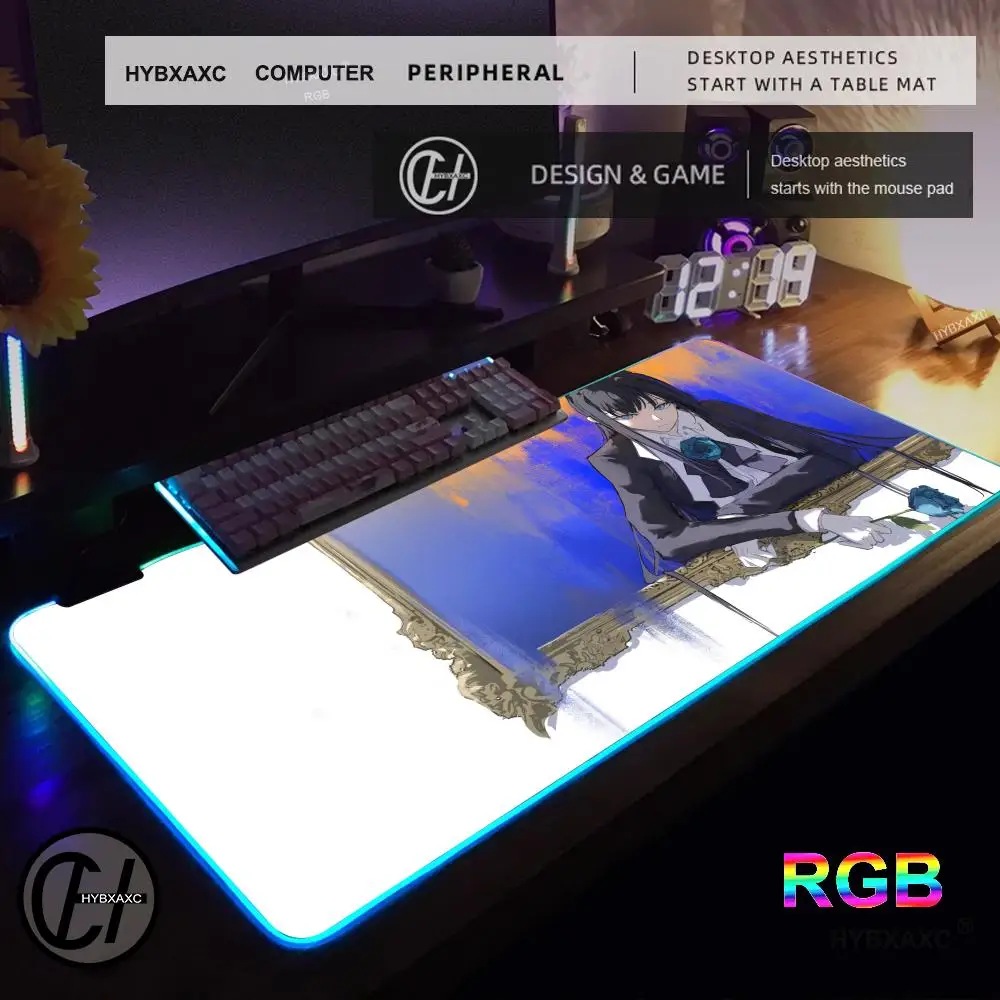 شعبية المغني الياباني A_ado الكرتون ماوس الوسادة RGB الألعاب ماوس الوسادة حصيرة مكتبية HD ألعاب كبيرة LED ضوء XXL ماوس الوسادة