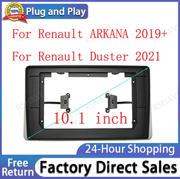 10 Inch Car Facia Radio Panel for Renault Duster Arkana 2019+ Audio Dash Kit Install Facia Console Bezel Adapter Plate Trim