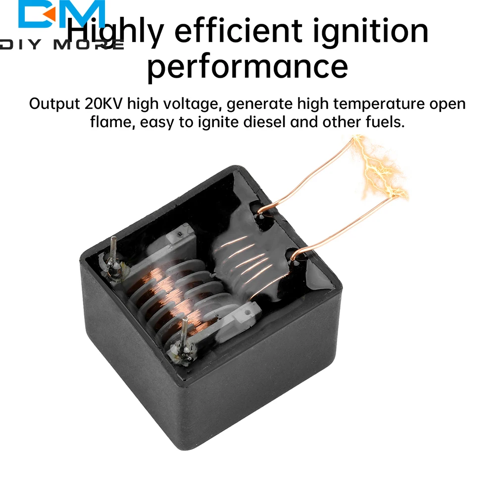 Módulo de bobina de ignição de arco de faísca, dc 4-12v para ac 15kv-20kv, módulo de alta tensão, placa de driver, transformador, isqueiro