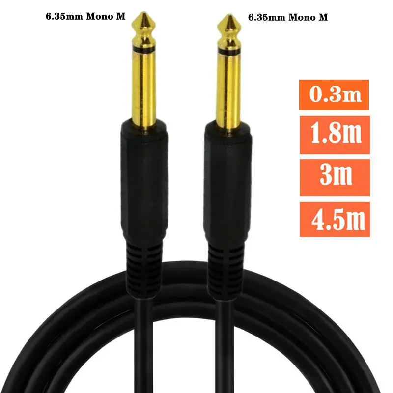 

Позолоченный 6,35 мм штекер-штекер, штекер-гнездо, одноканальный и Двухканальный аудио кабель, усилитель микрофона, Удлинительный кабель